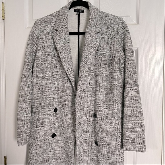 TOPSHOP | Oversized Grey Blazer With Buttons | Size 2 - Picture 1 of 6